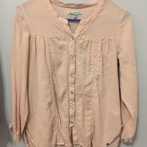 American Eagle Bohemian Pale Pink Blouse